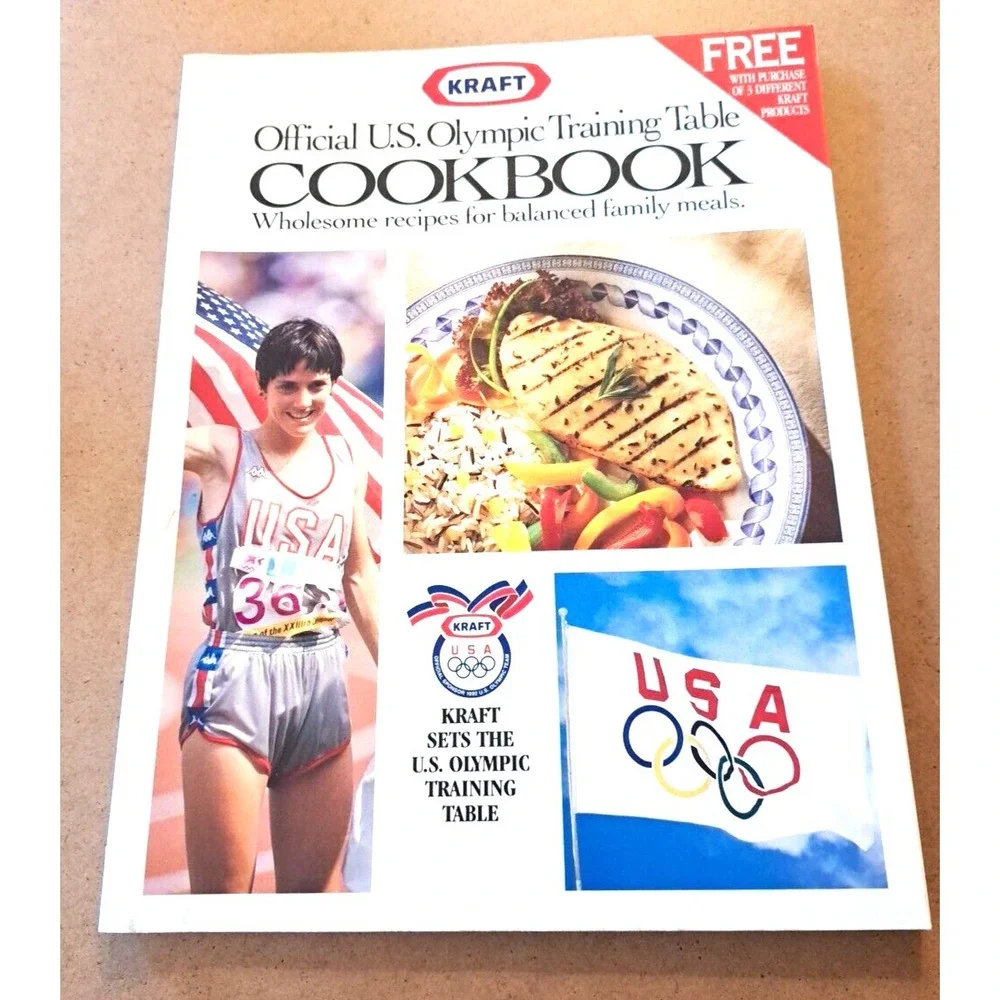 Vintage 1992 Kraft Foods Official U.S. Olympic Training Table Cookbook USA